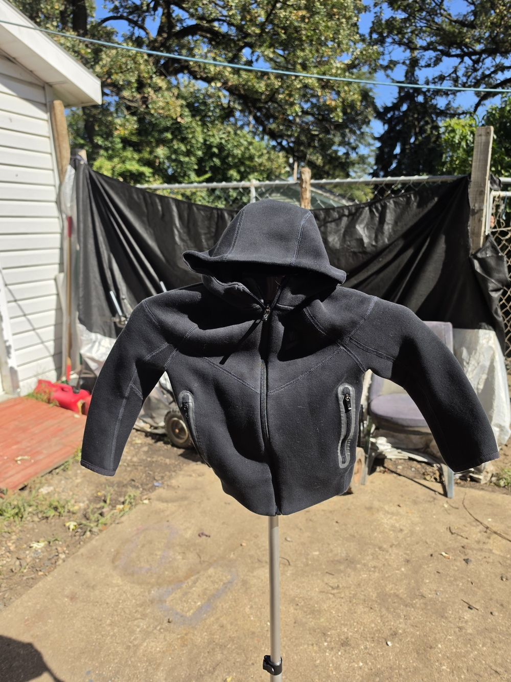 Nike Kids Black Hooded Zippered Jacket